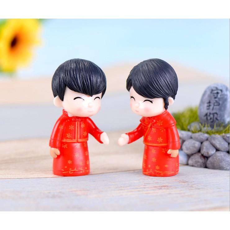 KHO-HN * Mô hình đôi cô dâu chú rể trang phục đơn giản trang trí bánh ngọt, tiểu cảnh, bonsai, DIY