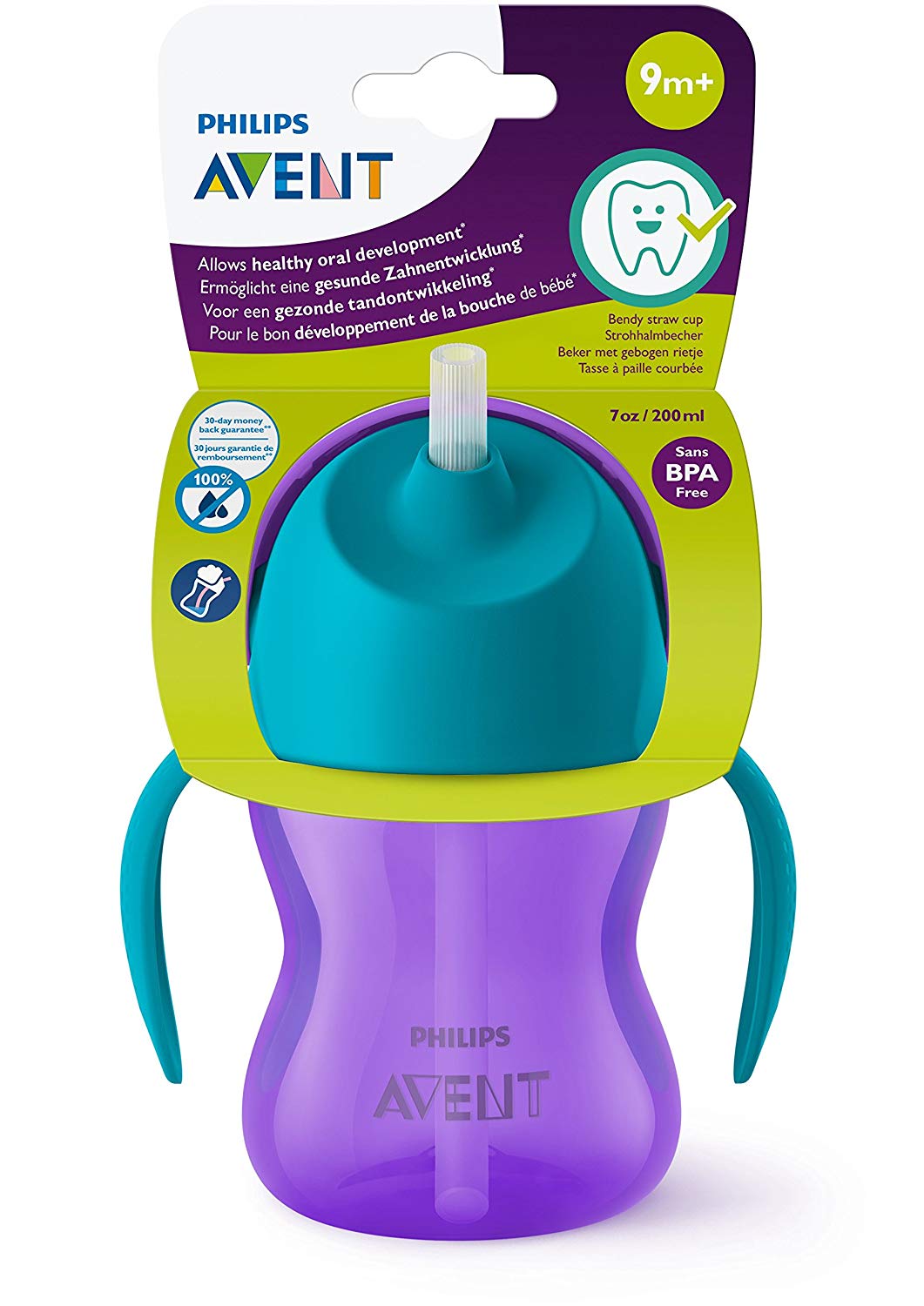 Bình tập uống bằng nhựa có ống hút Philips Avent (200ml/7oz) cho bé từ 9 tháng tuổi 796/00