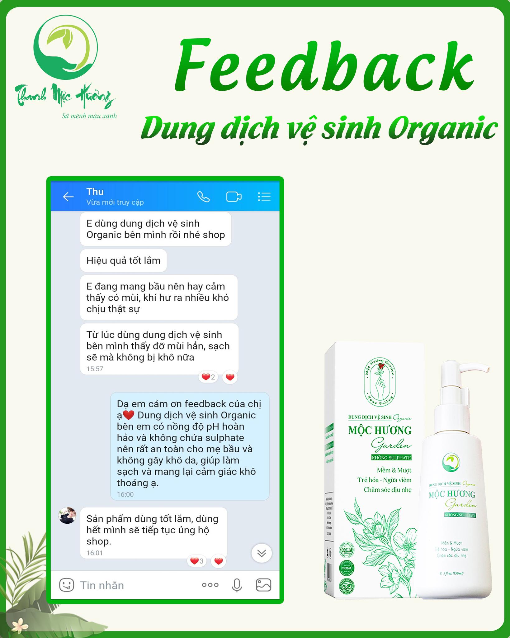 Dung Dịch Vệ Sinh Organic Mộc Hương Garden Thuần Mộc