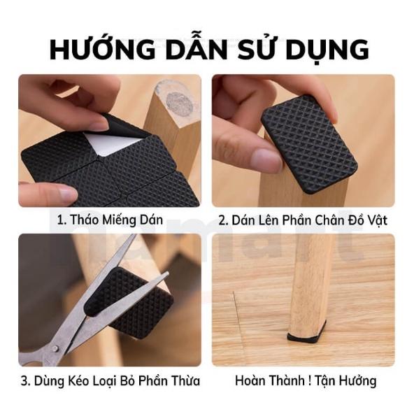 Miếng Dán Chân Bàn Ghế Chống Trơn Trượt, Bọc Lót Chân Bàn Ghế Chống Ồn Chống Xước Nền Nhà Duashop