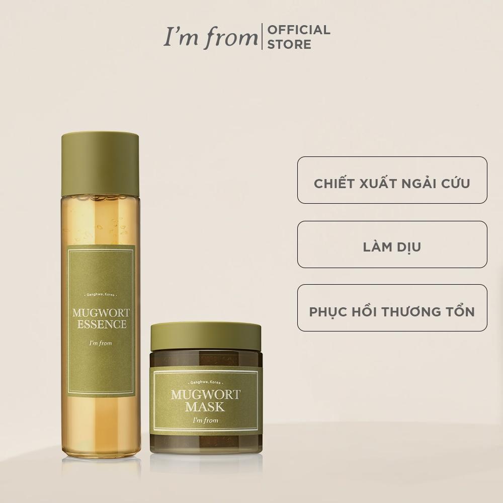 Combo Dịu Da Mặt nạ ngải cứu I'm From Mugwort Mask 110g+Tinh chất ngải cứu I'm From Mugwort Essence 160ml