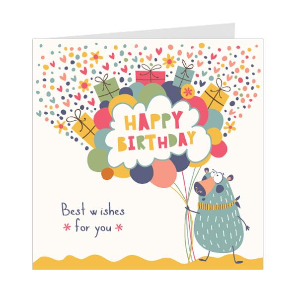 Thiệp sinh nhật Birthday - Thiệp Grey nhỏ 9x9cm - 09BD29