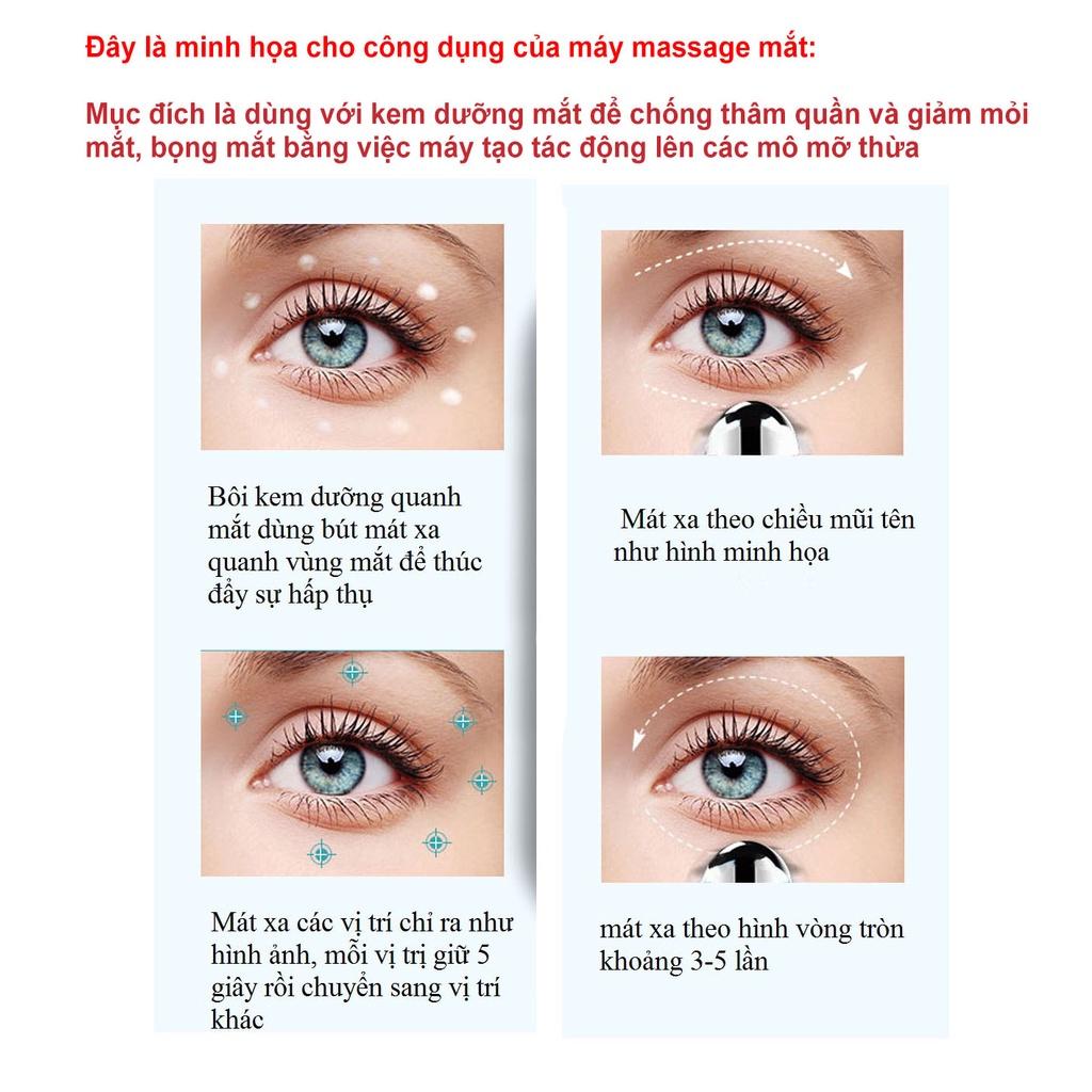 Máy massage mắt mini cầm tay 10 chế độ - Máy chống đau mỏi cơ cao cấp sạc USB loại bỏ quầng thâm mắt giảm mỏi mắt tốt