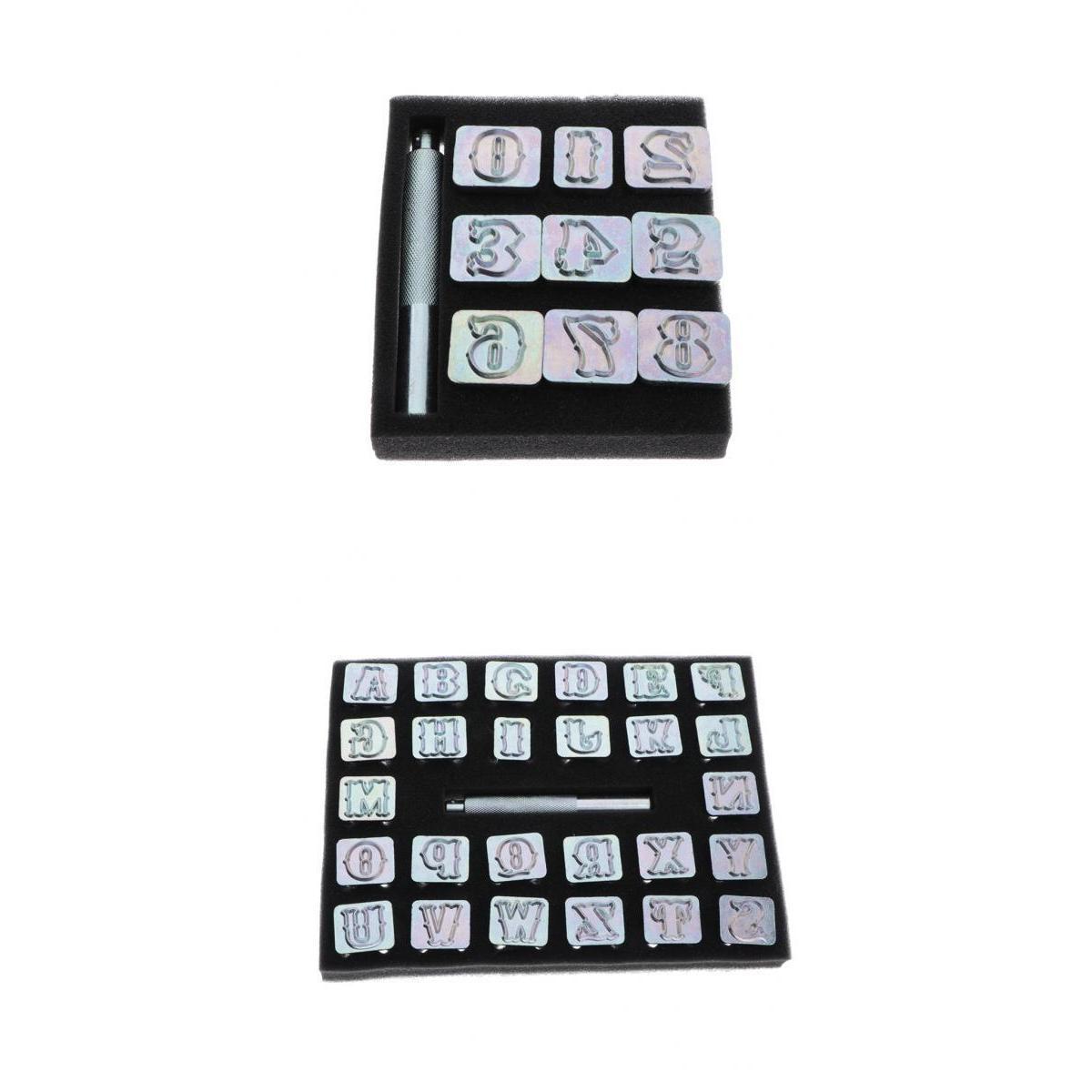 2 Sets Letter A-Z Number 0-8 Stamp Punch Set for Leather Crafts DIY Tools