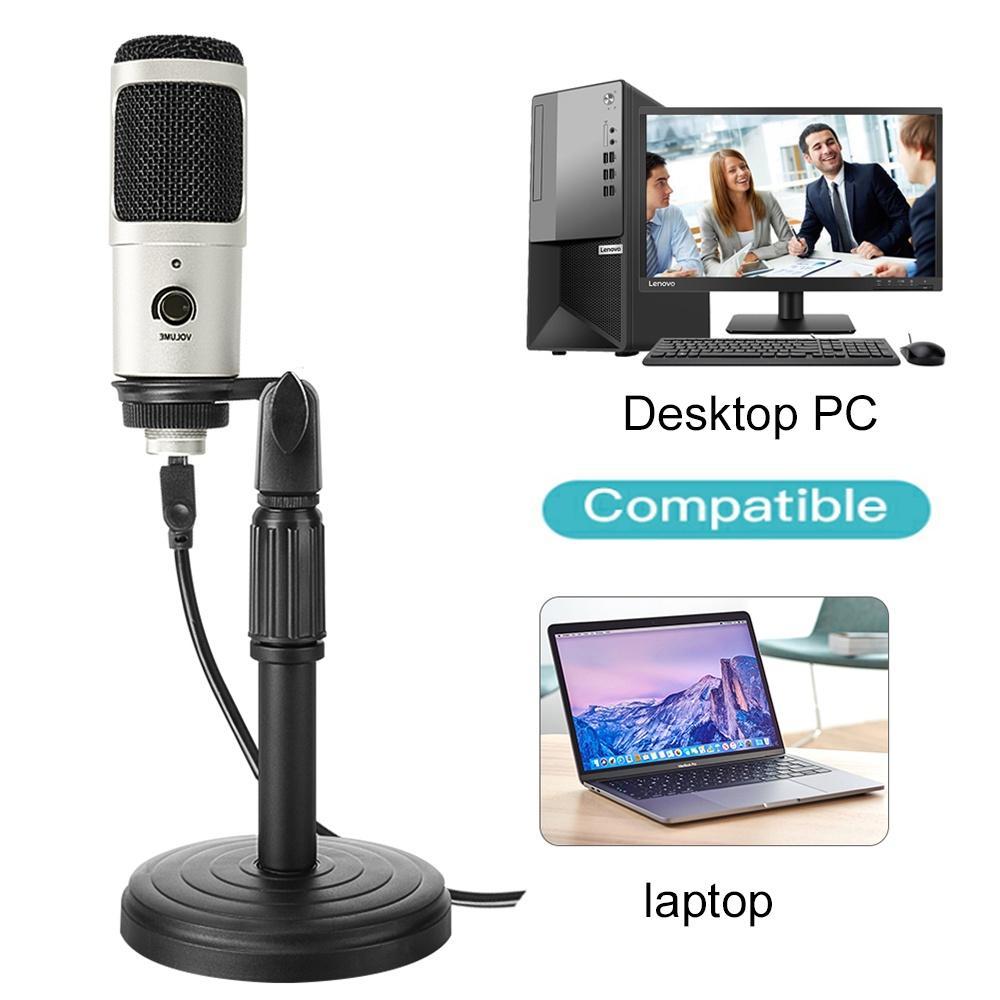 Micrô ngưng tụ chuyên nghiệp PC Studio Micrô USB cho máy tính chơi game Truyền phát video Mic Podcasting Ghi âm