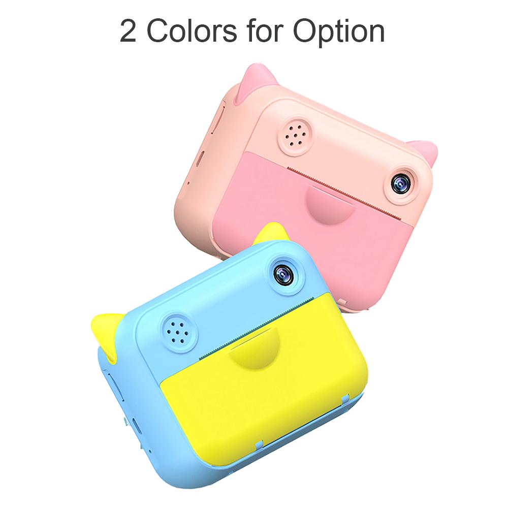Cute Kids Instant Print Camera 1080P Digital Video Camera Dual Camera Lens 12MP 2.4 Inch LCD Screen Built-in Battery with 32GB TF Card Birthday Festival Christmas Gift for Kids Boys Girls
