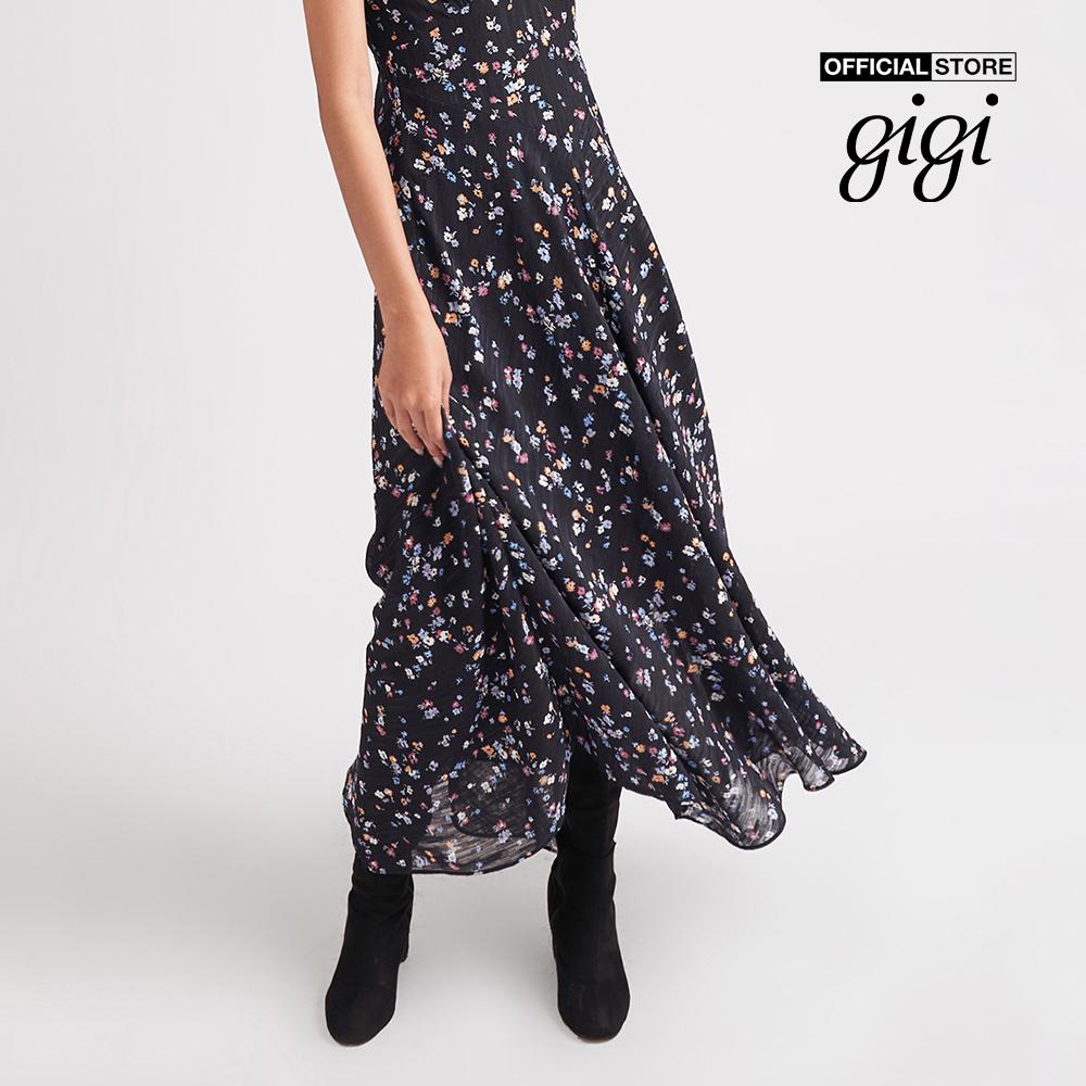 GIGI - Đầm midi tay ngắn cổ V xẻ tà thời trang G2102D221191