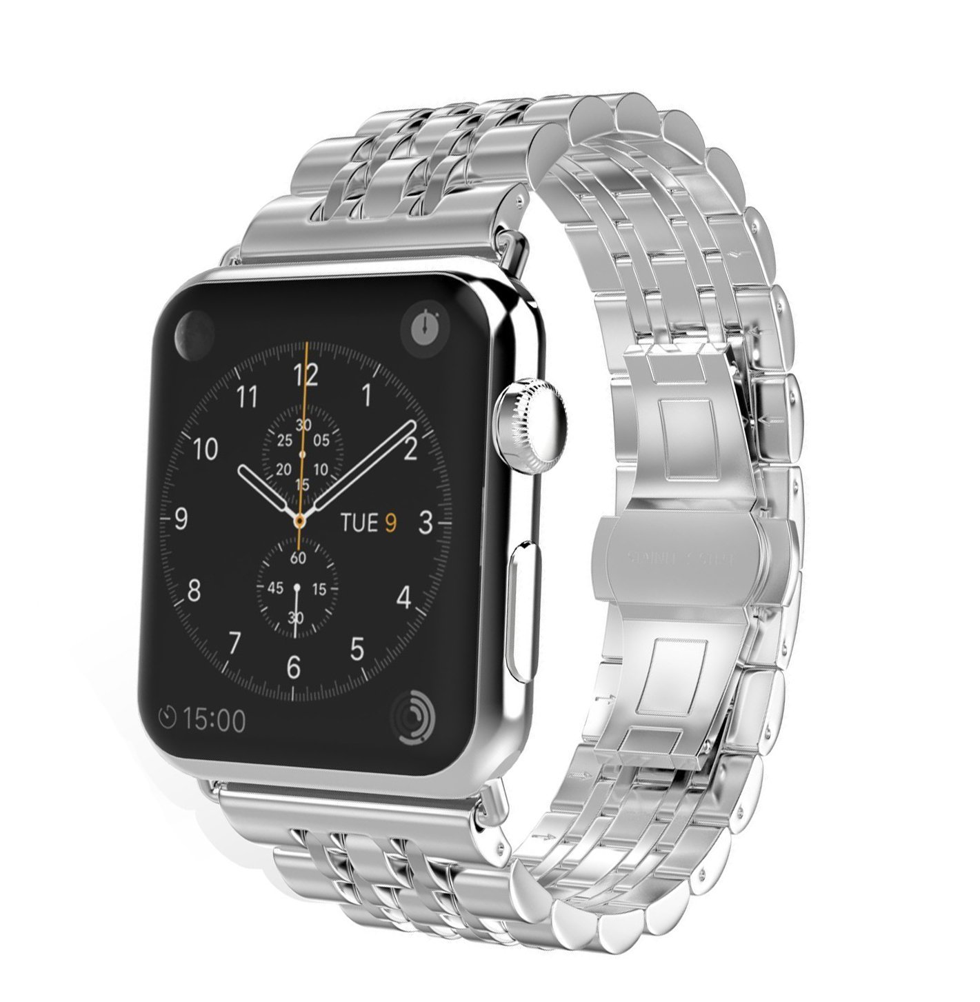 Dây đồng hồ dành cho Apple Watch, Dây mắt xích viền thép không gỉ cho Apple Watch