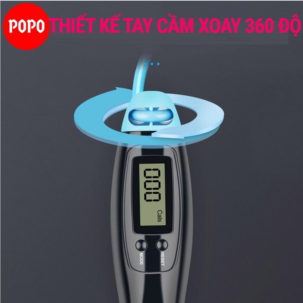 Dây nhảy đếm vòng POPO XS1102, đếm số tự động có chế độ nhảy không cần dây