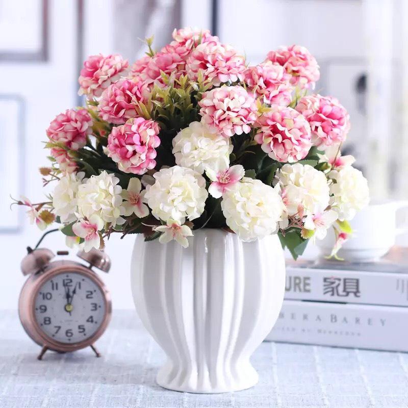 Chậu Hoa Tú Cầu Cao Cấp Cắm Sẵn Tuyệt Đẹp - Lọ Hoa Để Bàn Nhiều Mẫu Trang Trí Nhà Cửa BH-007