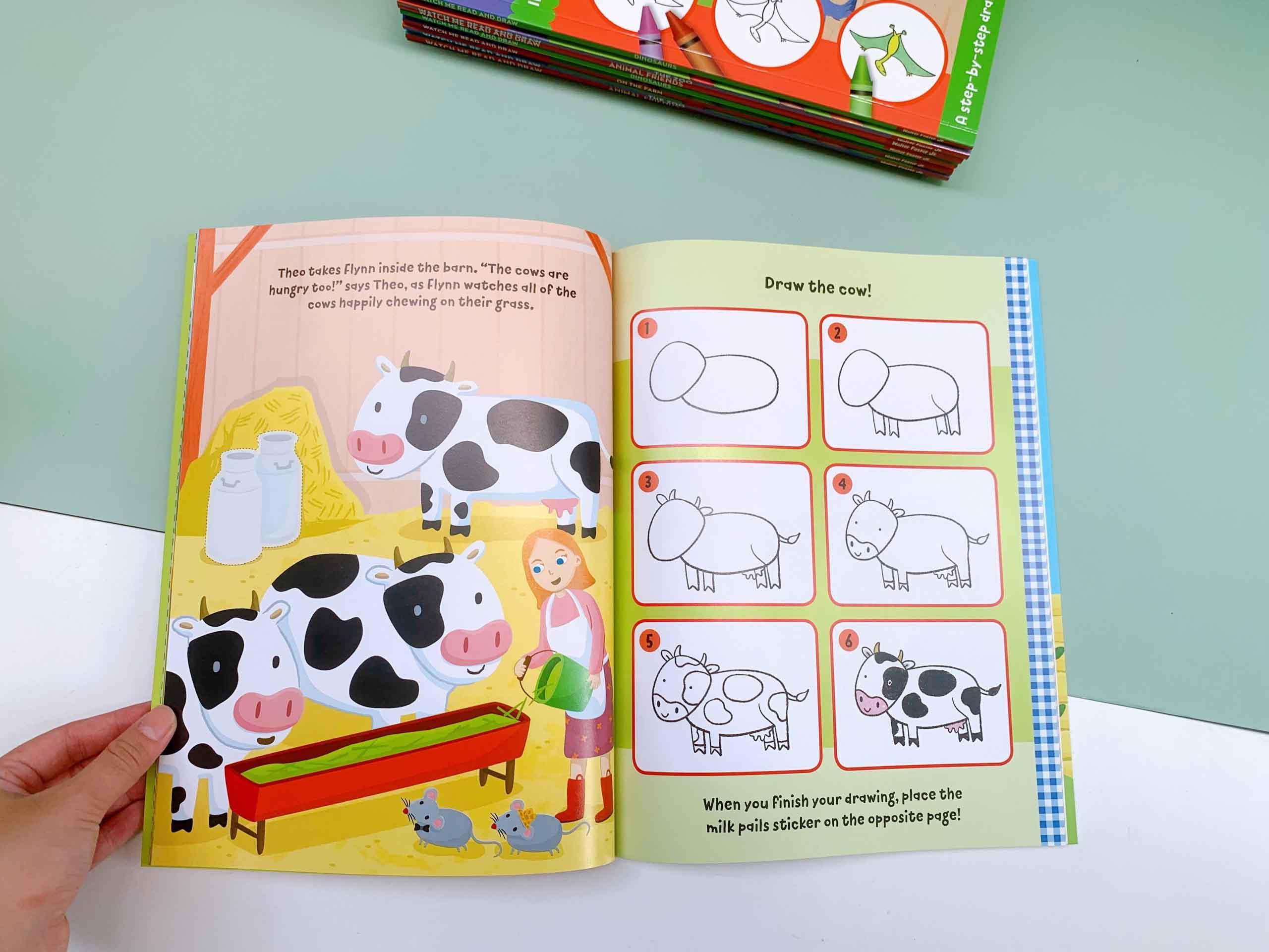 Watch Me Read and Draw: On the Farm : A step-by-step drawing &amp; story book - Includes flip-out drawing pad and more than 30 stickers