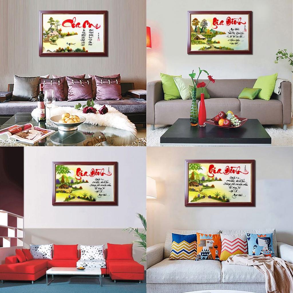 Tranh thư pháp chữ Nhẫn, thuận buồm xuôi gió, tân gia, đồng quê chữ Hạnh Phúc treo tường