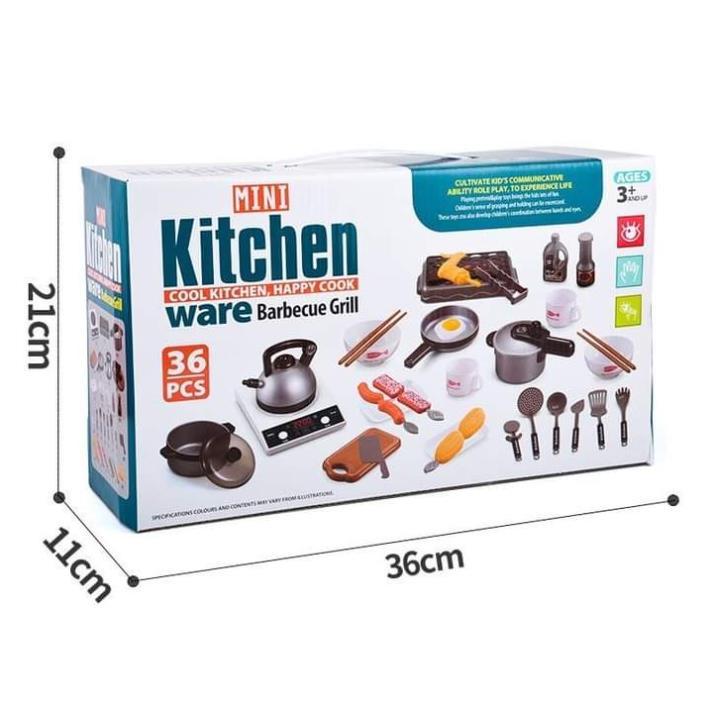 BỘ ĐỒ CHƠI NẤU ĂN 36 MÓN KITCHEN- HÀNG LOẠI 1 TO ĐẸP