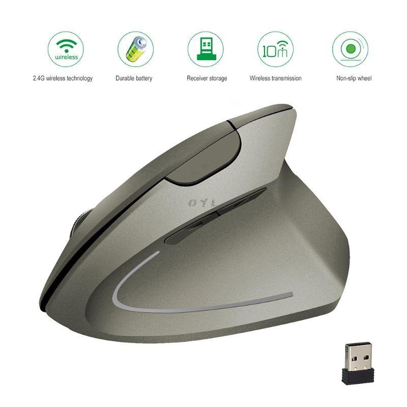 Chuột Không Dây Công Thái Quang 2.4G/800/1600/2400DPI Đèn Cổ Tay Tốt Dọc Chuột Với Miếng Lót Chuột bộ Cho Máy Tính