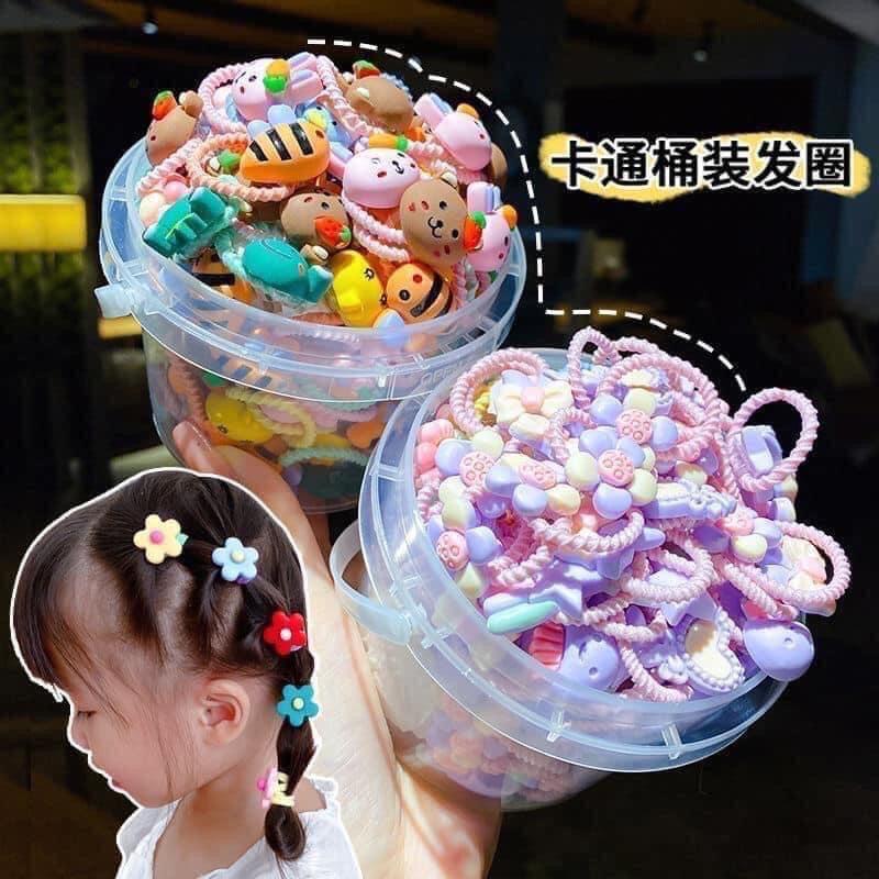 Xô 50 Dây Chun Buộc Tóc Hình Cute Cho Bé