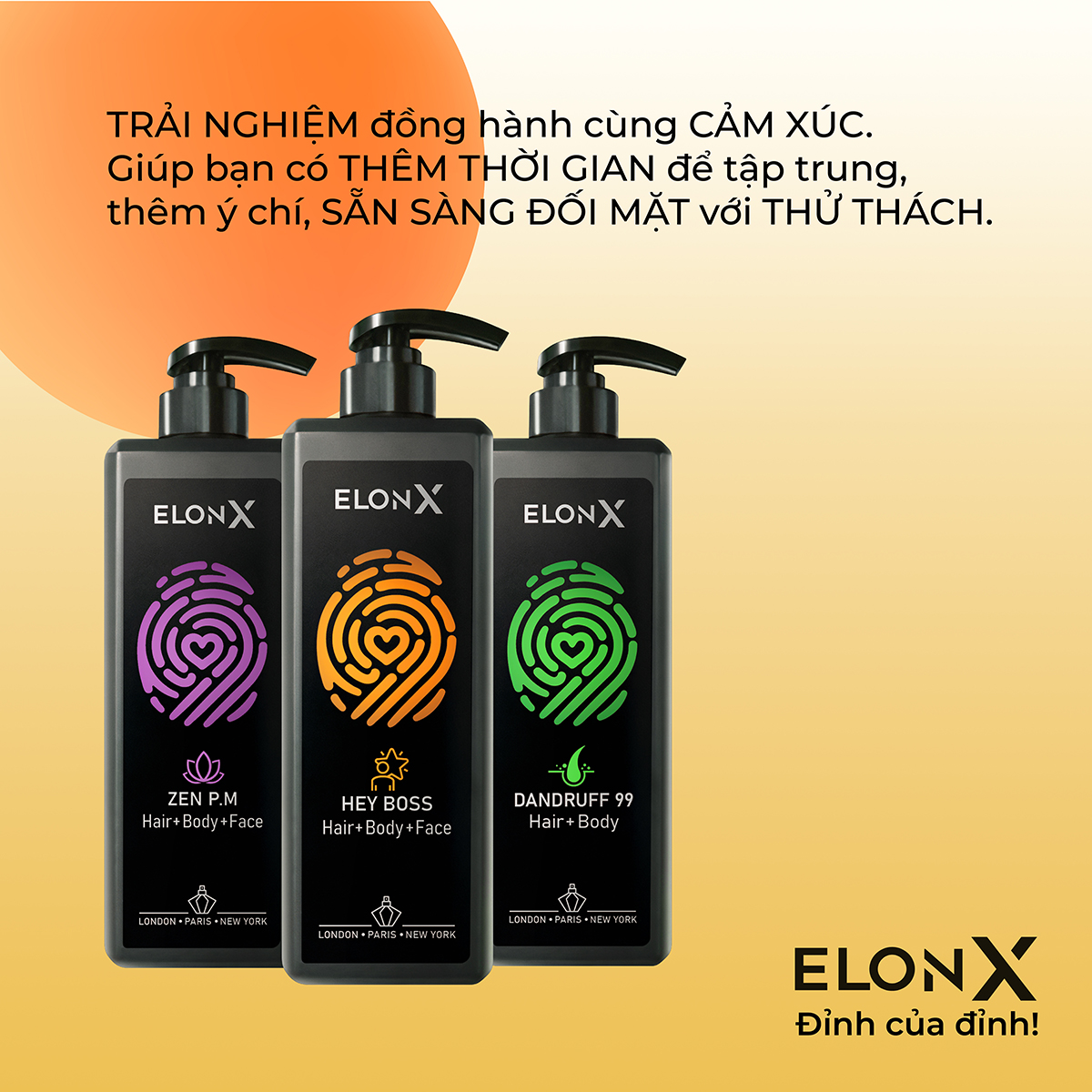 Combo 2 dầu gội ElonX dầu gội 3 in 1 nam dầu gội hương nước hoa bộ dầu gội nam sữa tắm gội (680gr x 2) (sáng tối)