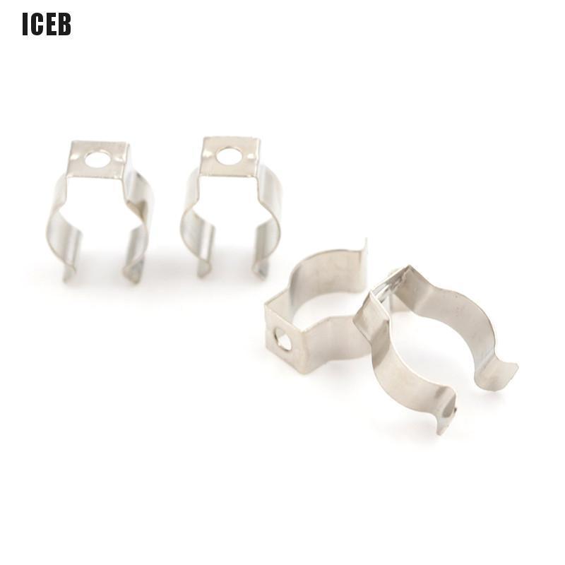 iceb 4Pcs Holder T8 Fluorescent Tube Lamp Bracket Clips Socket Lampholder Silver