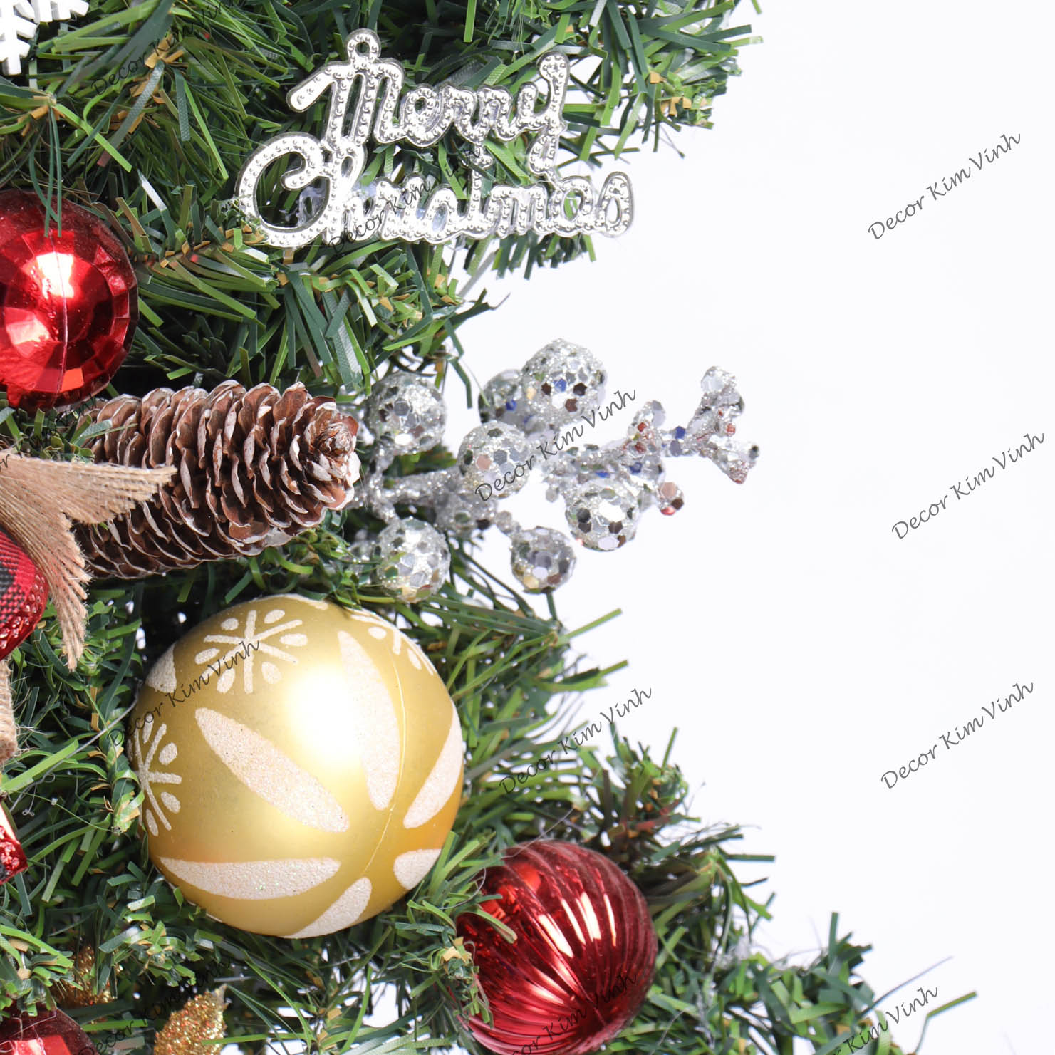 Dây Treo Chùm Thông CT09 Chùm Thông Kết Sao Trang Trí Noel Kèm đèn