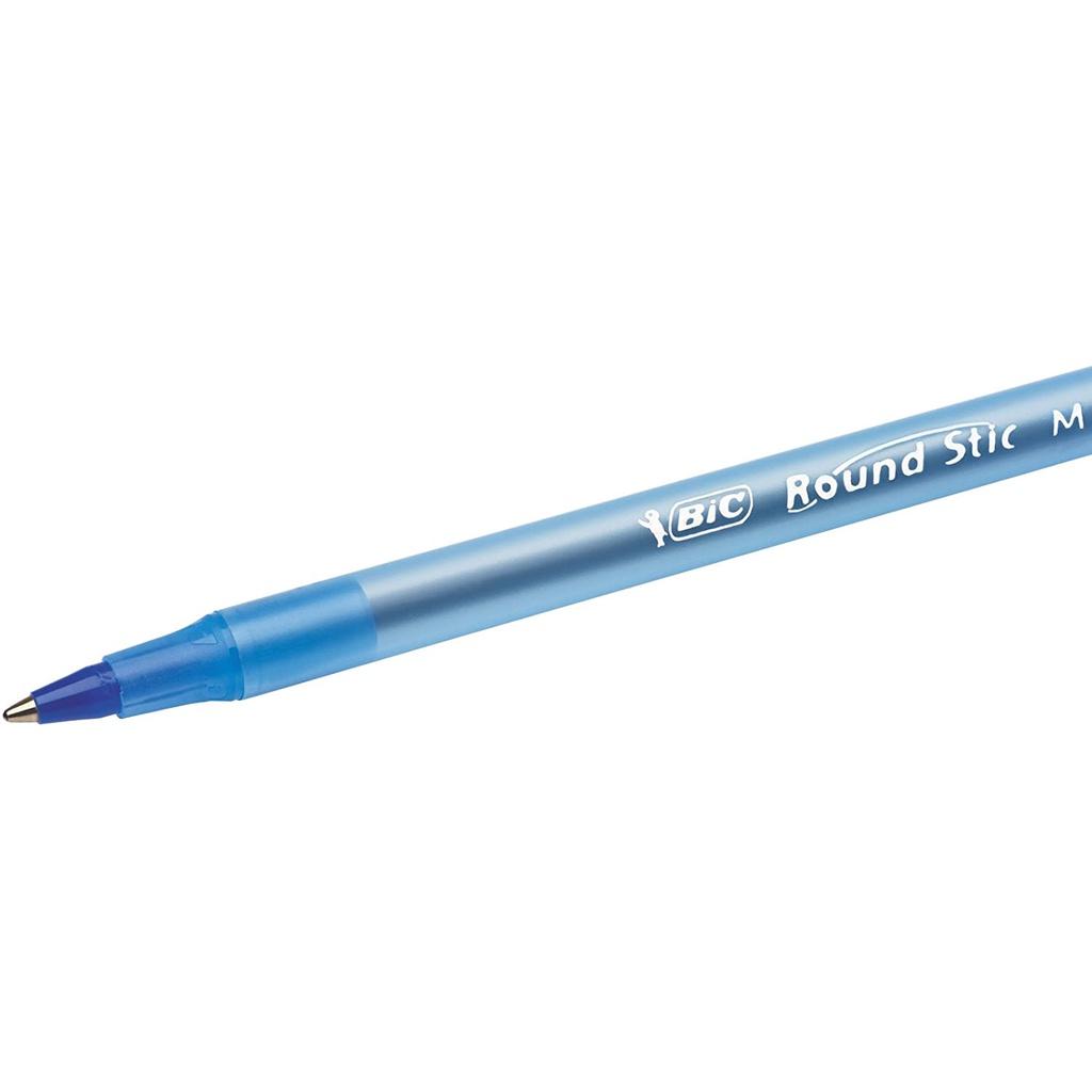 Bút bi Bút Bic Round Stic Xtra Life, Medium Point (1.0mm), Pen Tapping, Màu xanh, đen và đỏ