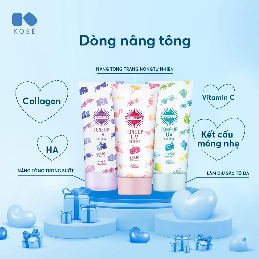 Kem Chống Nắng, Chống Nước Và Nâng Tone Kose Suncut Nhật Bản Bảo Vệ Da Khỏi Tia UV, Bụi Mịn SPF50+ PA++++ 100g, 80g, 60g