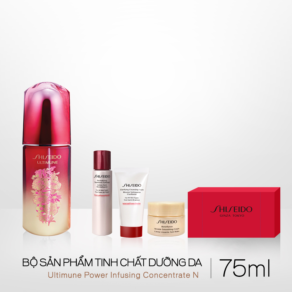 Bộ sản phẩm Tinh chất dưỡng da Shiseido Ultimune Power Infusing Concentrate N 75ml Phiên bản giới hạn Mùa lễ hội