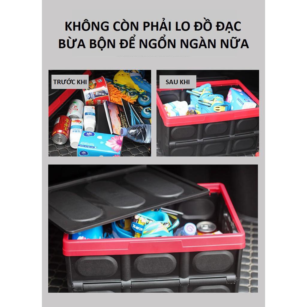 Hình ảnh Thùng Đựng Đồ Để Cốp Xe Ô Tô Có Thể Gấp Gọn - Dung Tích 56 Lít