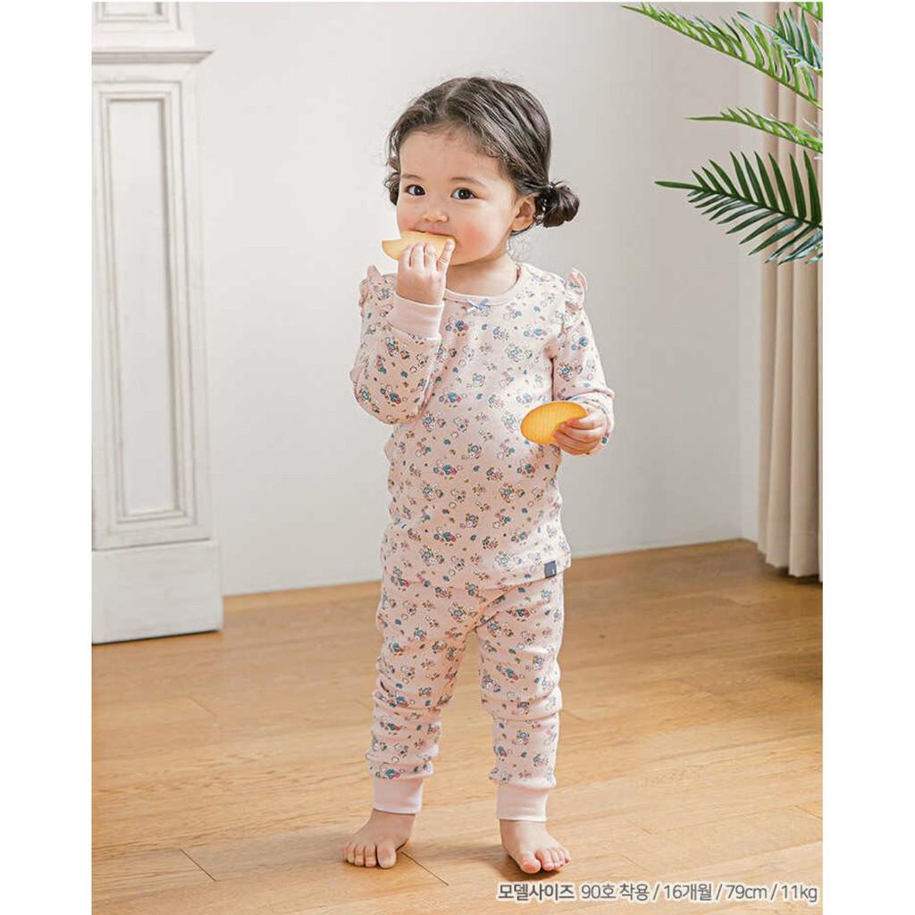 ĐỒ BỘ DÀI TAY CAO CẤP TRẺ EM NỘI ĐỊA HÀN, CHẤT THUN COTTON ORGANIC, MẪU HOA