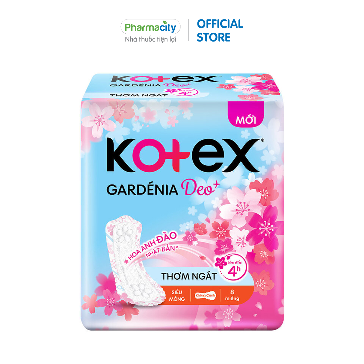 Băng vệ sinh ban ngày siêu mỏng không cánh Kotex Gardenia Deo+ 23cm (8 miếng)