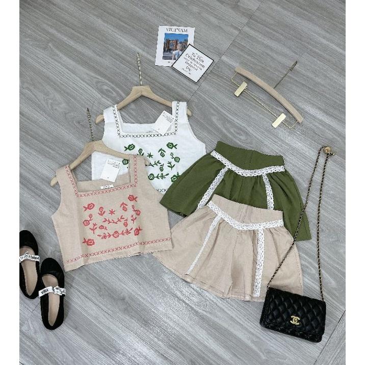 Sét đũi 2 dây cổ vuông phối ren