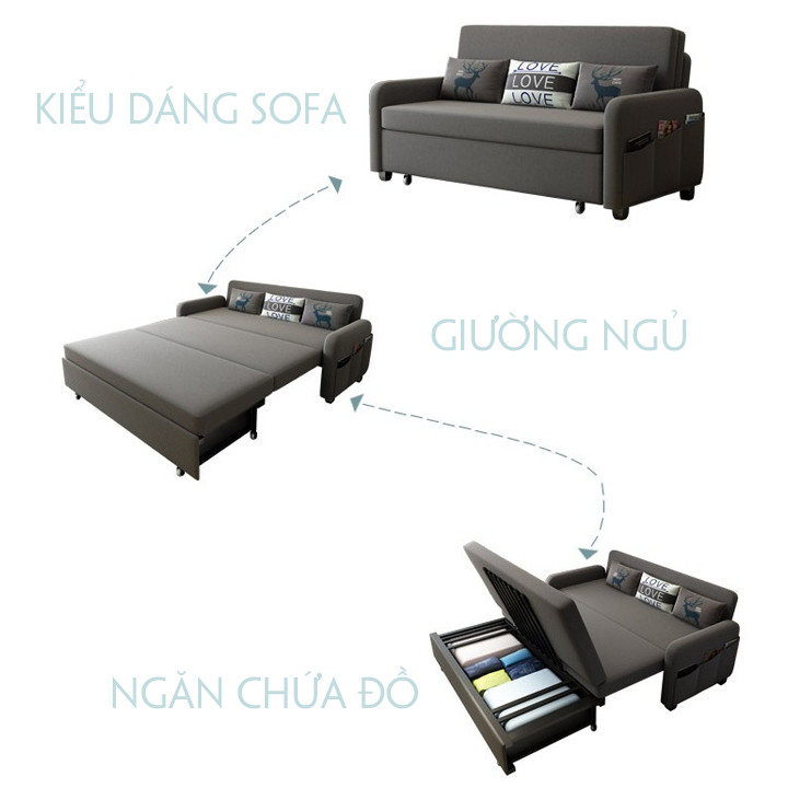 GIƯỜNG NGỦ GẤP GỌN GHẾ SOFA CAO CẤP