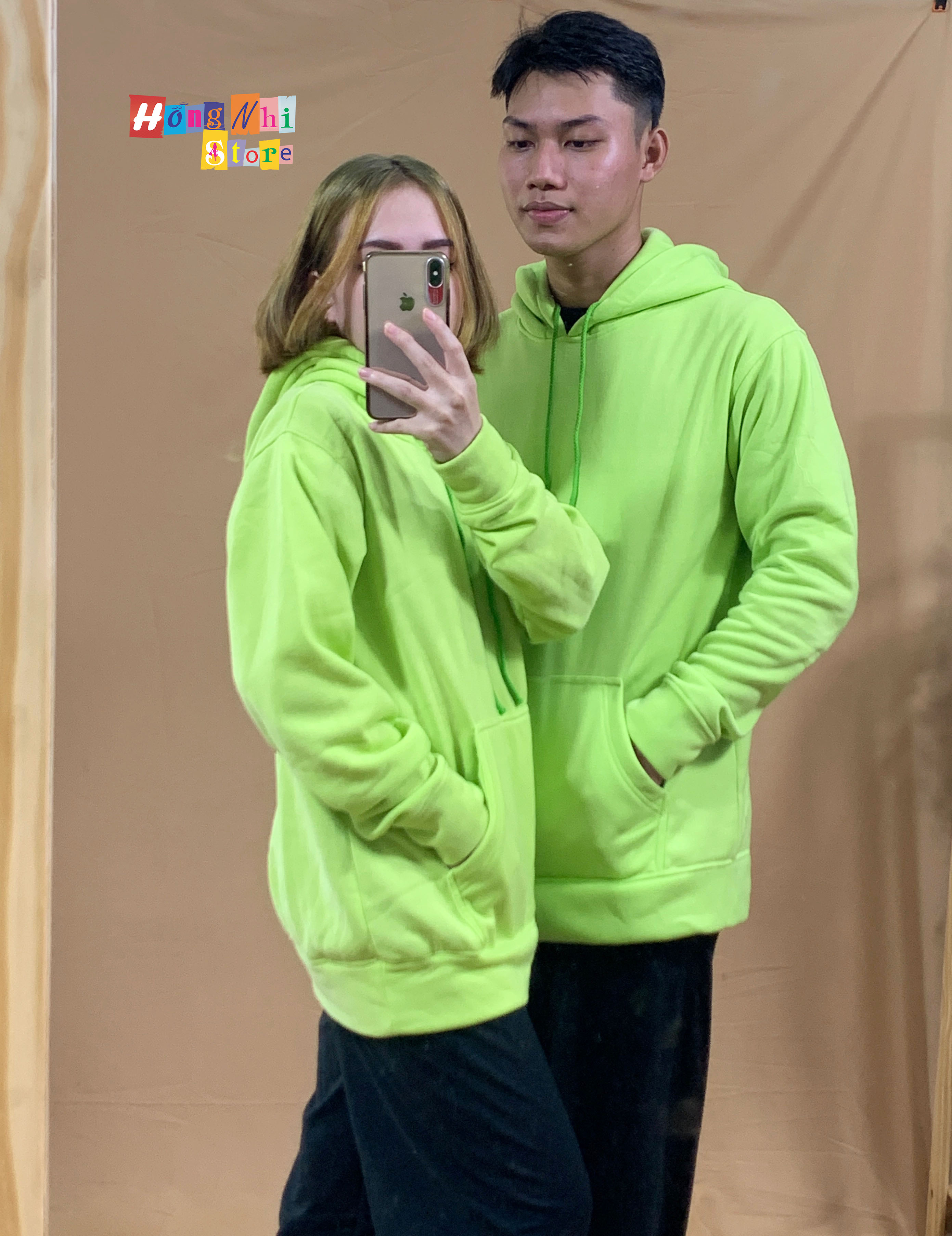 Áo Hoodie Trơn Màu Xanh Chuối Cao Cấp Dáng Rộng Unisex Nam Nữ Mặc Được - MM