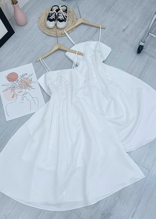 Đầm Tapta Dạ Hội 2 Dây Cổ Phối Ren Thời Trang