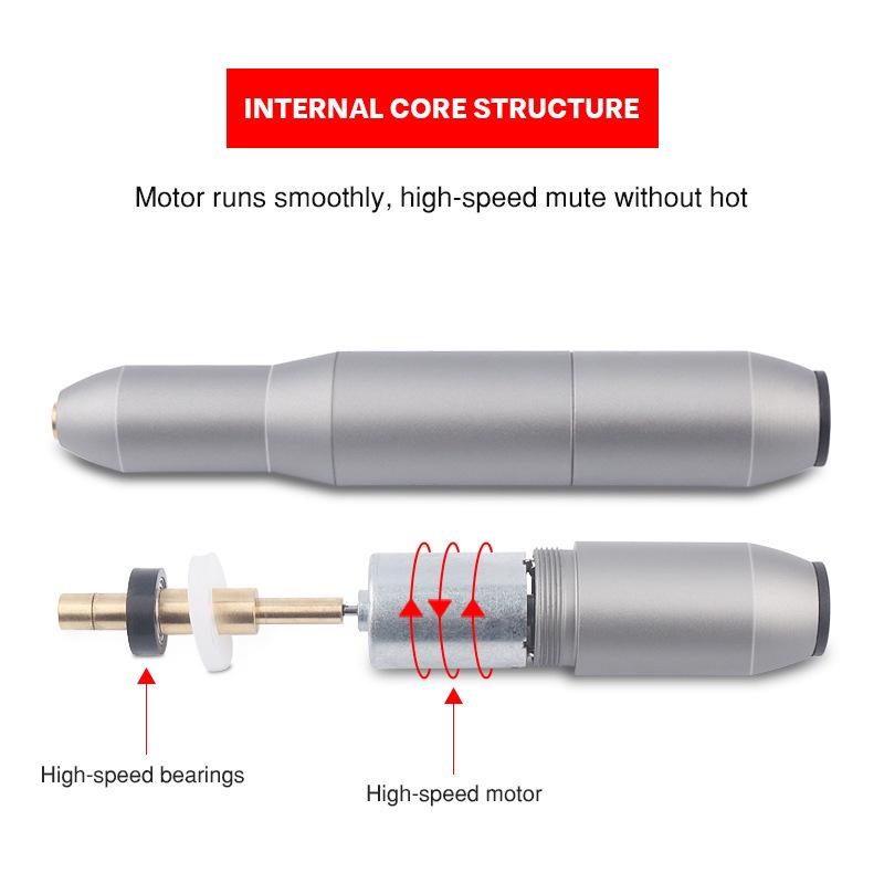 Máy mài móng vỏ kim loại cao cấp với 5 đầu mài hỗ trợ chăm sóc móng, làm nail