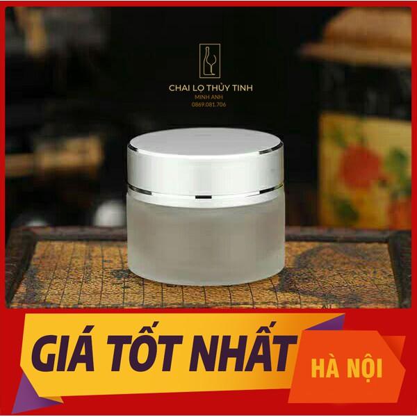 Hũ thủy tinh màu trắng mờ đựng kem 10gr 20gr 30gr 50gram -100gram