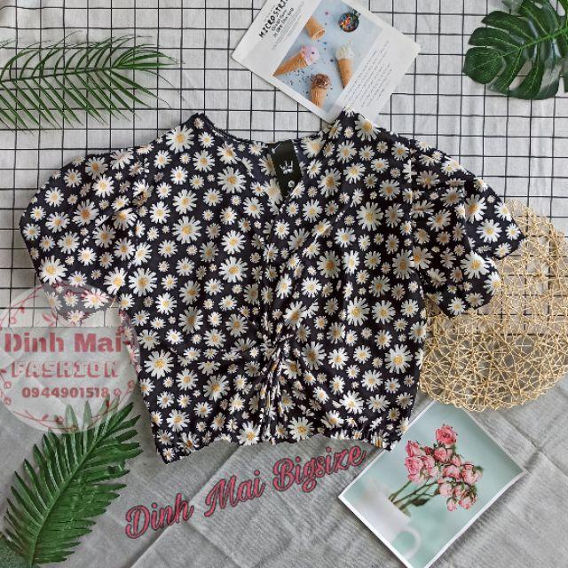Áo Kiểu xoắn eo bigsize bông cúc Hotrend siêu dễ thương