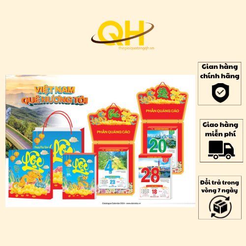 Lịch Treo Tường Tết 2024 Bloc Siêu Đại Đặc Biệt KT 17X24CM - Quà Tặng Tết Cao Cấp Sang Trọng DVA13 & 14