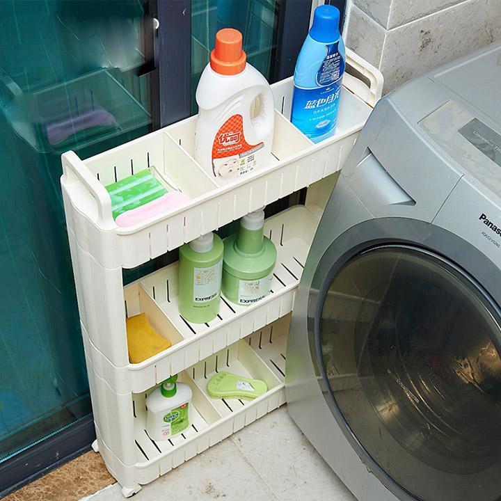Kệ Nhựa 3 Tầng Để Đồ Đa Năng Có Bánh Xe