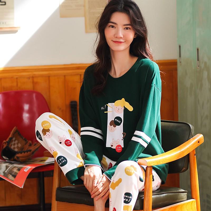 Set đồ nữ Đồ bộ mặc nhà vải COTTON 100% thông thoáng & thấm hút mồ hôi tốt, style Hàn Quốc