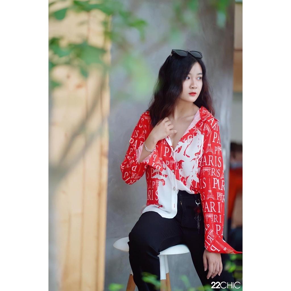 Áo sơ mi dài tay Paris vải kate lụa mềm mịn - 22CHIC
