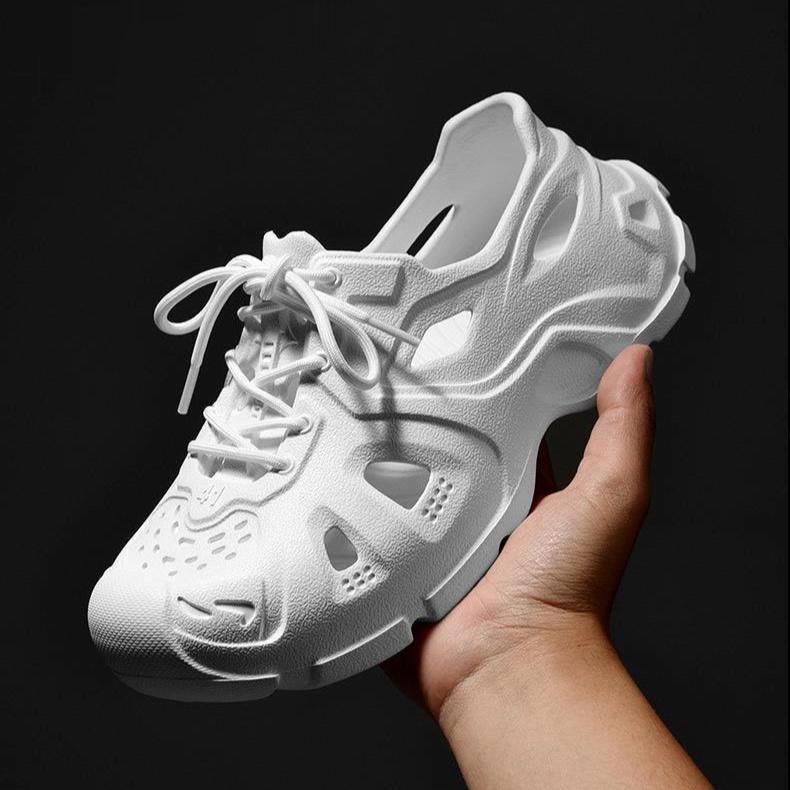 Giày mùa hè nhựa lỗ thoáng khí - Chất liệu EVA êm mềm siêu nhẹ 4 màu đen kaki be và trắng - Mã 909