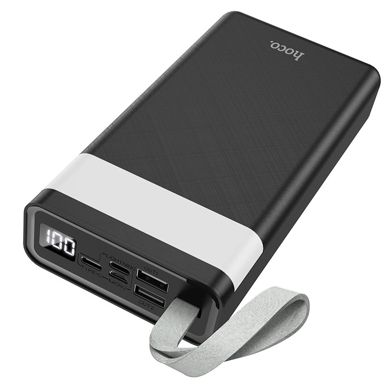 Pin sạc dự phòng Hoco J73 Powerful 30000mAh 2 cổng input, 3 cổng output, tích hợp đèn pin siêu sáng