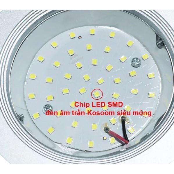 Đèn LED âm trần Siêu mỏng 8W - 12W viền trắng Kosoom ( Bảo hành 3 năm 1 đổi 1)