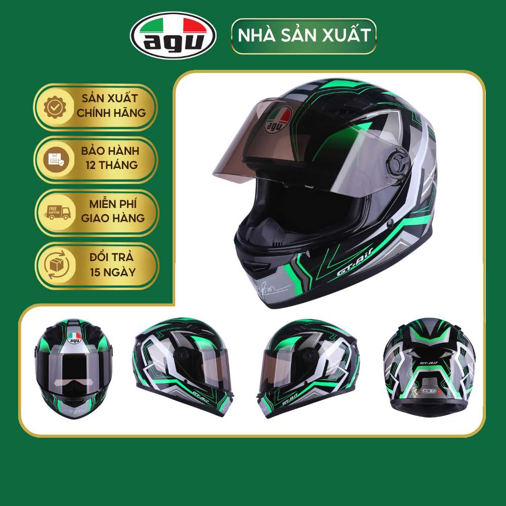 Mũ Bảo Hiểm Fullface AGU A138 Tem A11 - Tặng Túi Vải - Hàng Chính Hãng Bảo Hành 12 Tháng - Sản Phẩm Thời Trang Và Cao Cấp