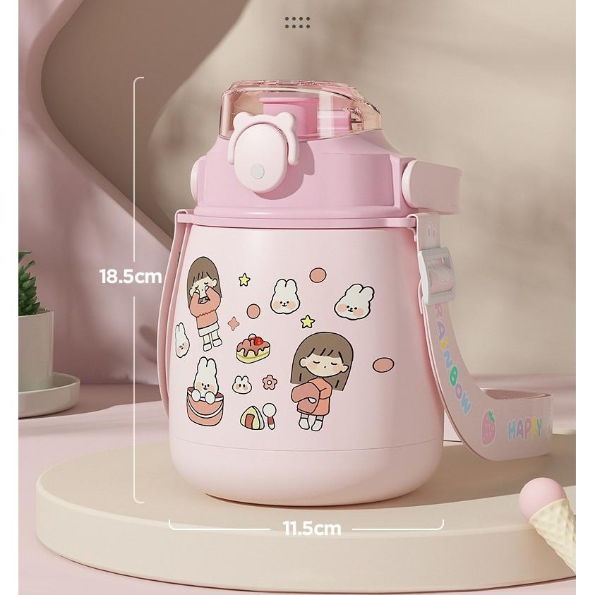 Bình nước bình giữ nhiệt 1l, bình nước cute, bình giữ nhiệt inox 304 không ri an toàn