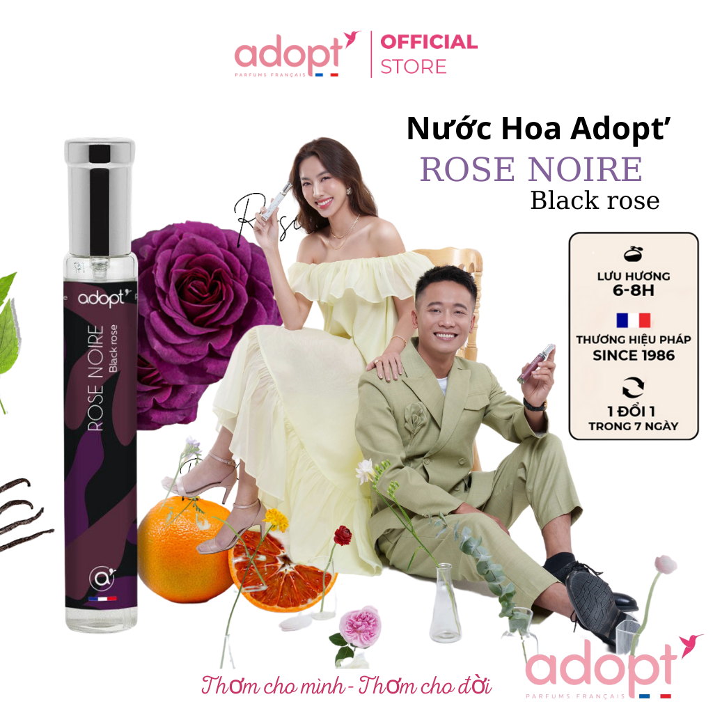 Nước hoa thuỳ tiên,nước hoa rose noire chính hãng adopt hương thơm hoa hồng lôi cuốn ngọt ngào gợi cảm dung tích 30ml