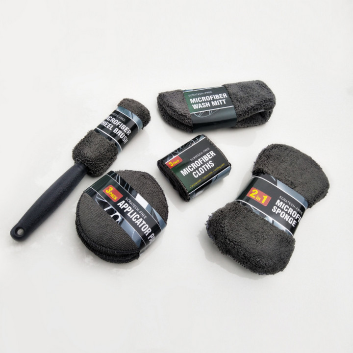 Set 9 Bộ Khăn Rửa Ô Tô MicroFiber Chuyên Dụng
