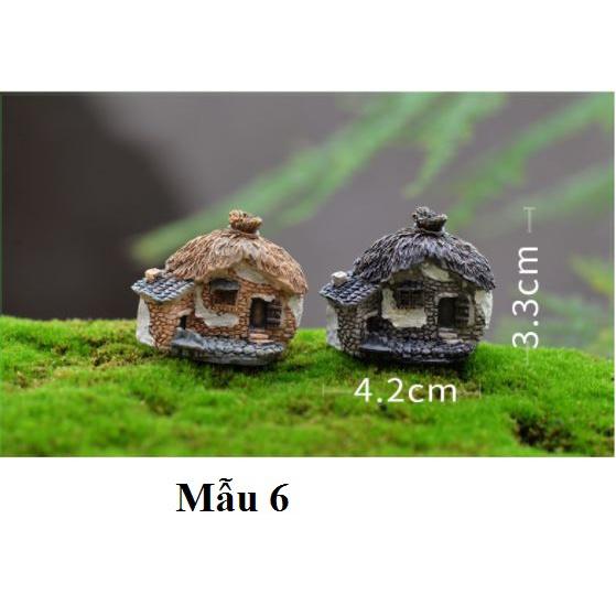 Mô hình tiểu cảnh ️ Mô hình ngôi nhà gạch nông thôn trang trí tiểu cảnh, sen đá, sân vườn, terrarium
