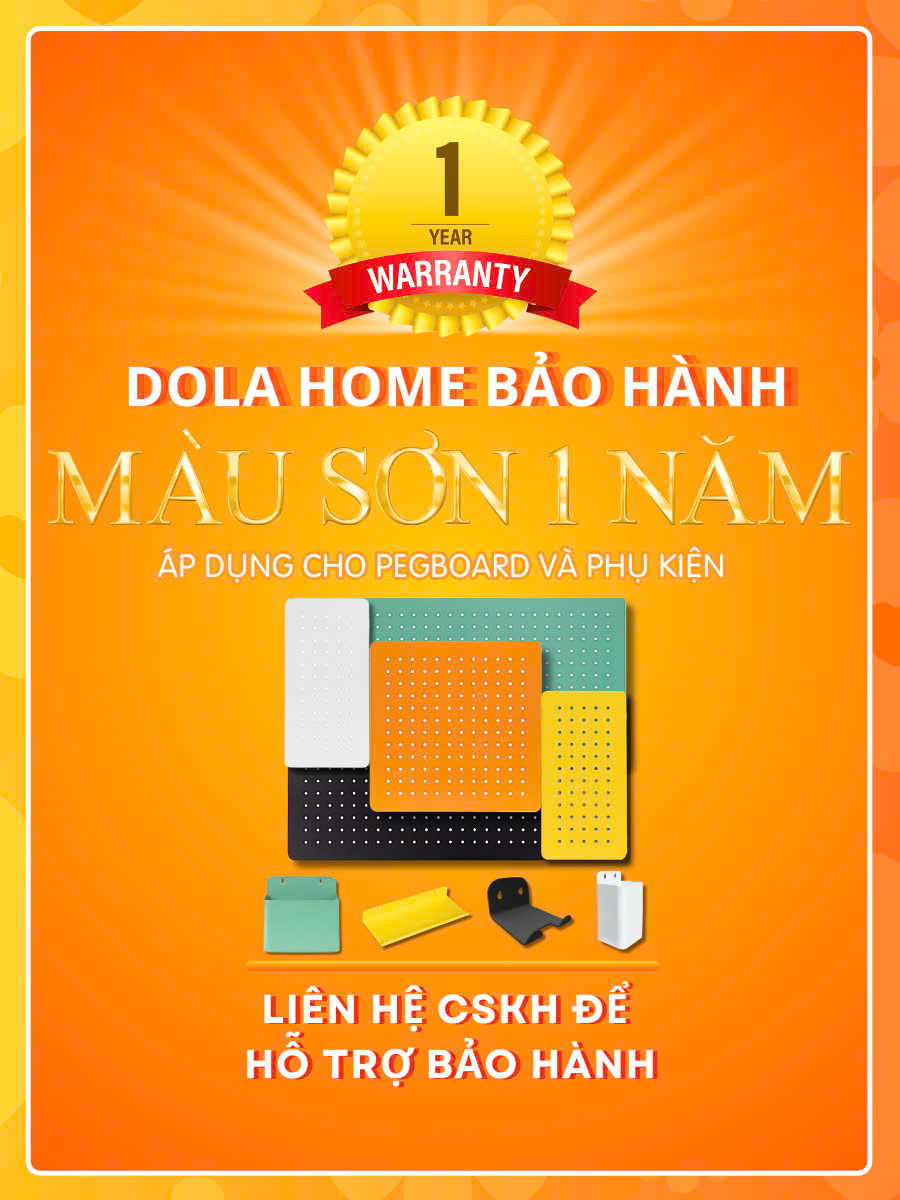 Bảng lỗ Pegboard Dola Home kim loại cao cấp treo tường. Bảng treo trang trí decor nhà cửa, góc làm việc