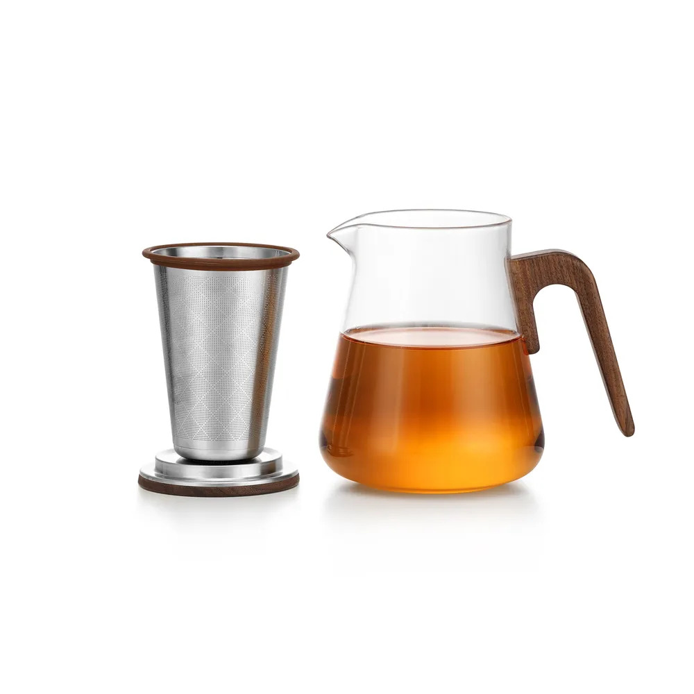 Hình ảnh Ấm trà thủy tinh chịu nhiệt có lọc trà bằng Inox samaglas BC11 800ml - Ấm trà hiện đại Samahome Shop