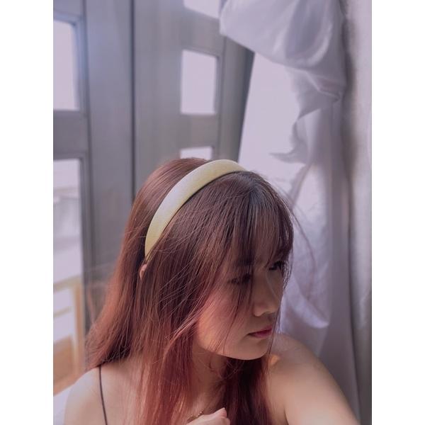 Băng đô cài tóc vải màu sắc retro và dịu dàng cho nữ